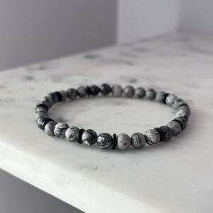 Bransoletka jaspis szary