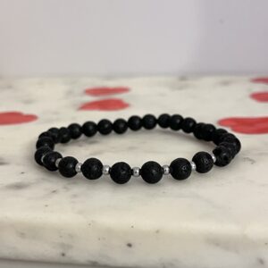 Męska bransoletka lawa wulkaniczna