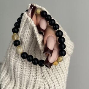 Męska bransoletka onyks cytryn