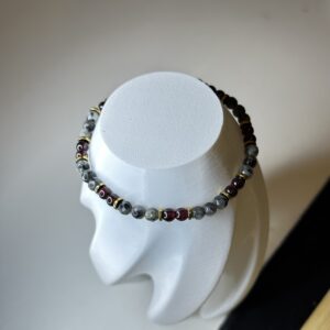 Elastyczna bransoletka larvikit i granat