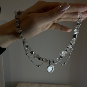 Naszyjnik w stylu Bridgerton z sieczki kryształu górskiego