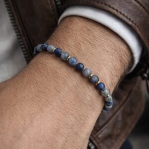 Bransoletka męska z niebieskiego awenturynu