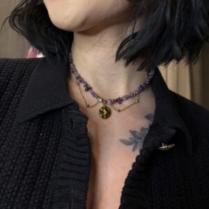 Naszyjnik w stylu Bridgerton z ametystu