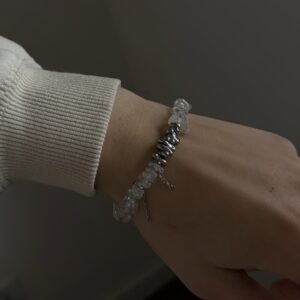 Bransoletka z łańcuszkami kryształ górski hematyt Stella 2