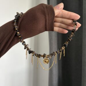 Naszyjnik Dymne Serce z kwarcu dymnego